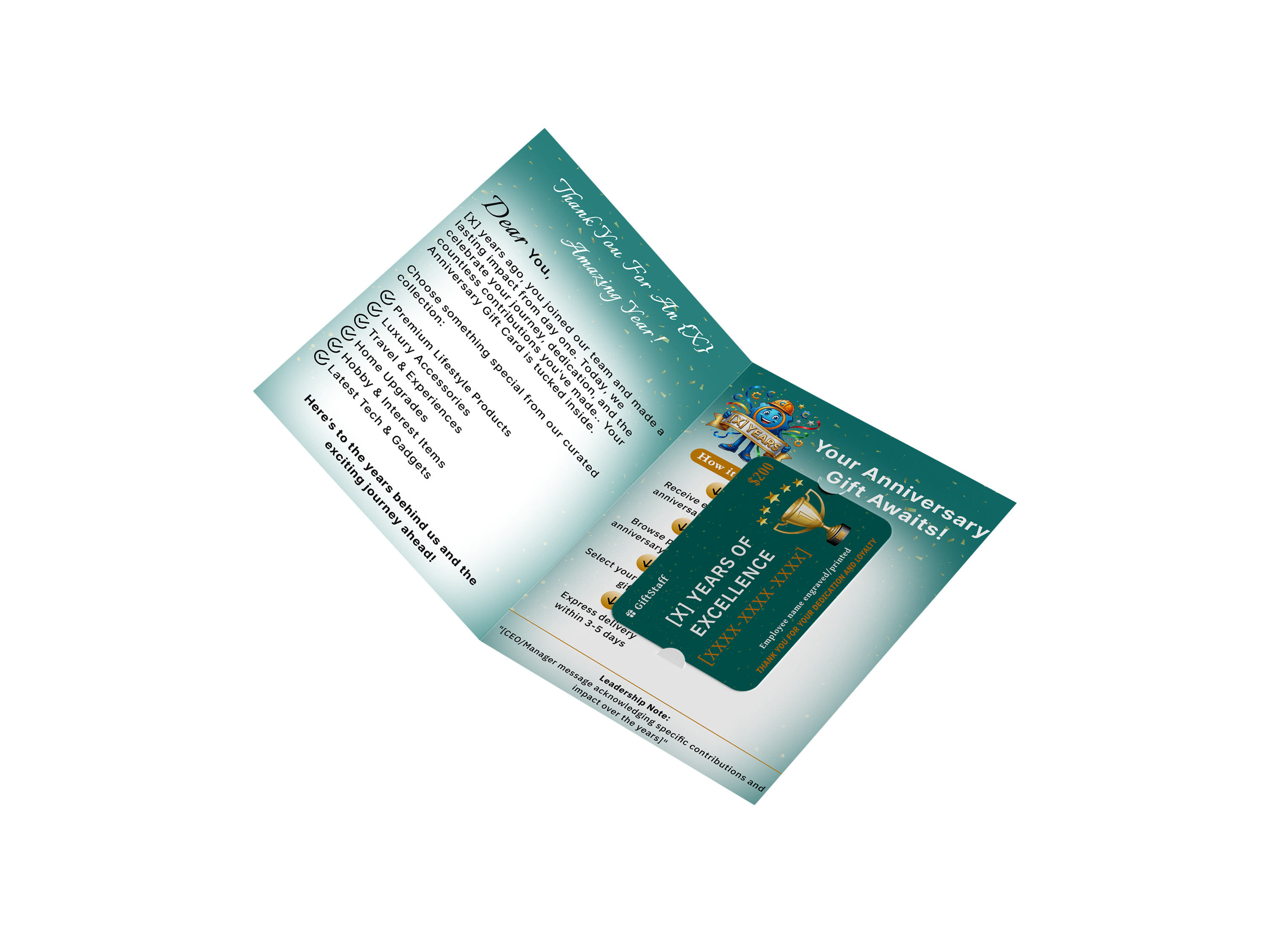 Anniversary gift card