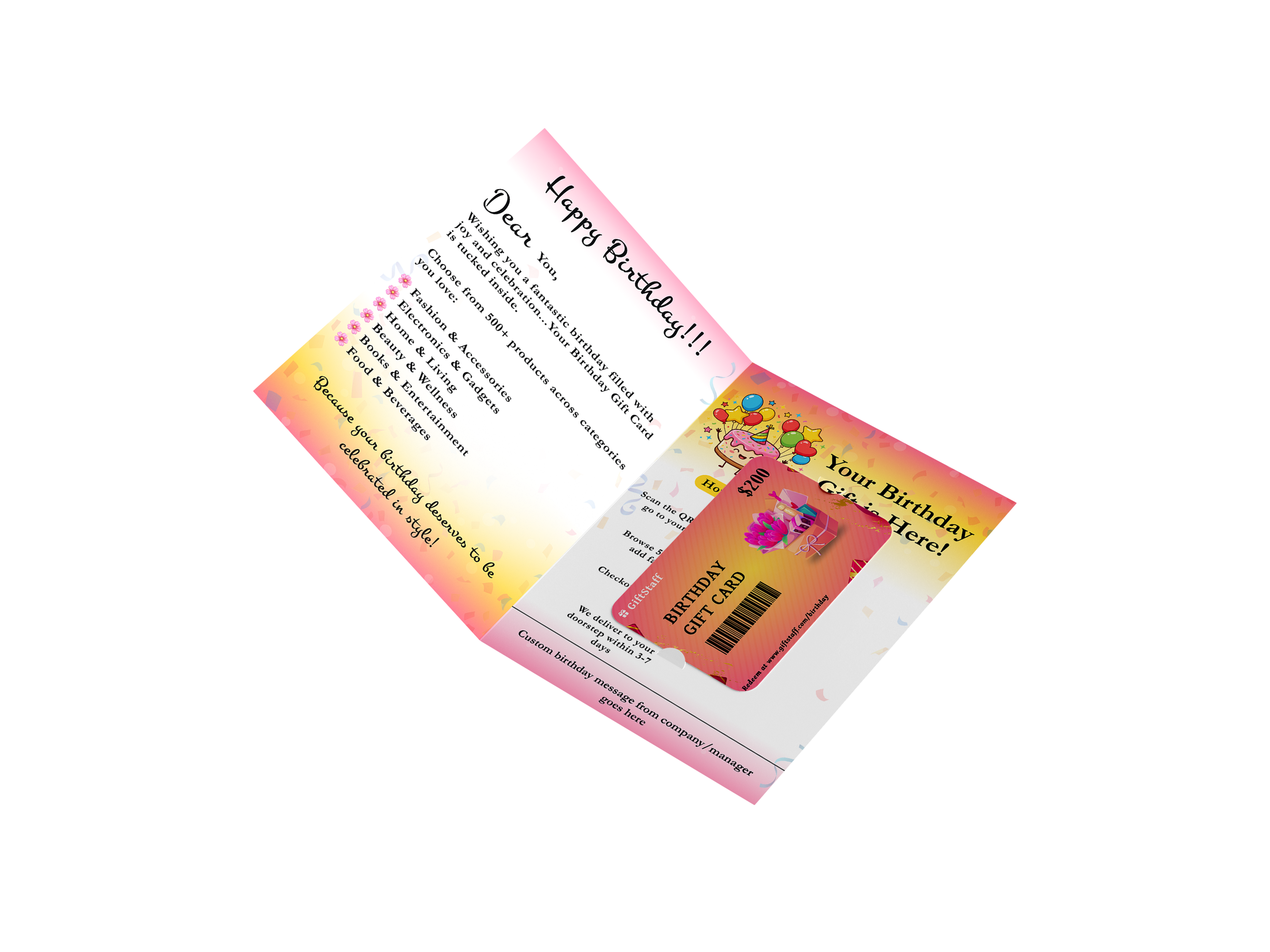 Birthday gift card