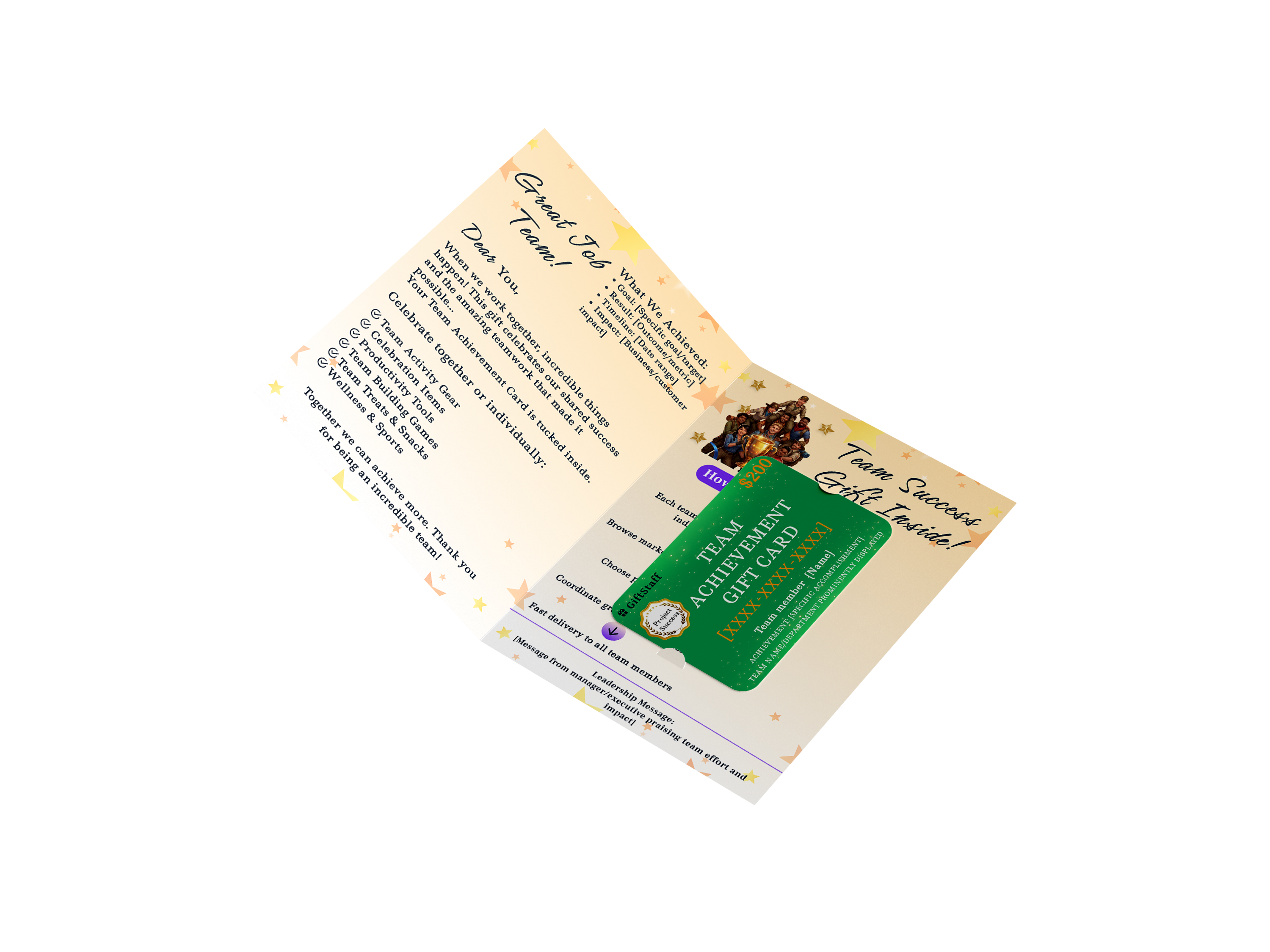 Team Achievement gift card